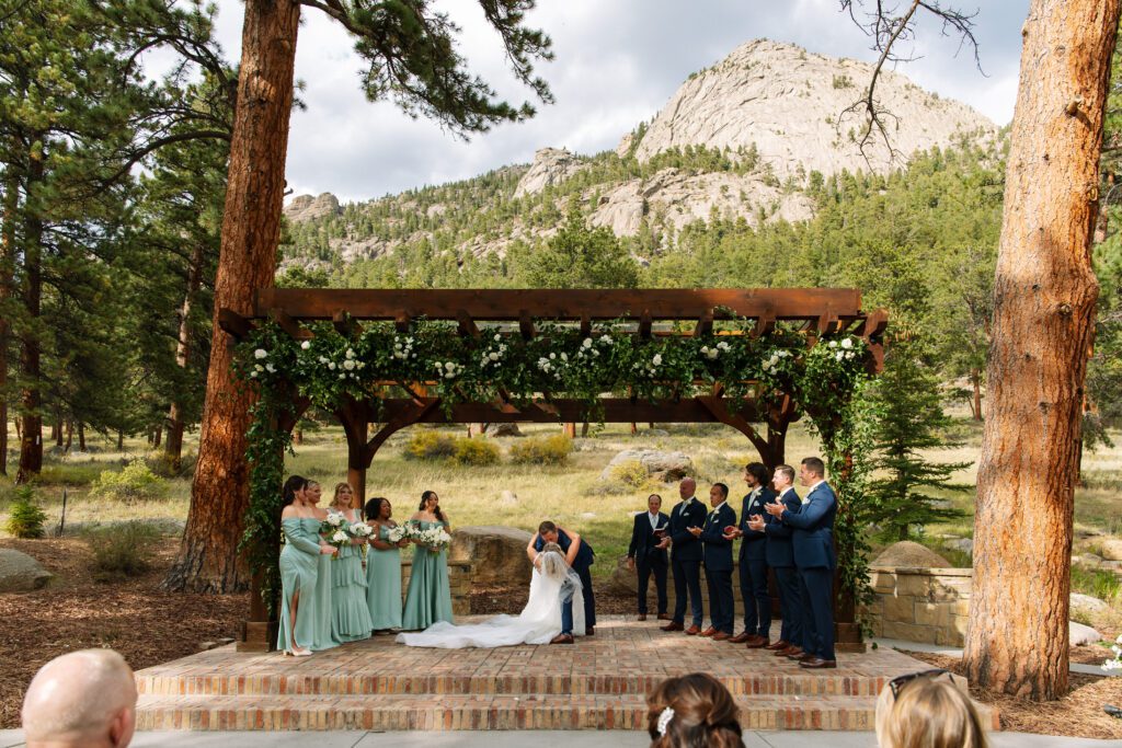 Outdoor ceremony at Della Terra Estes Park wedding venue
